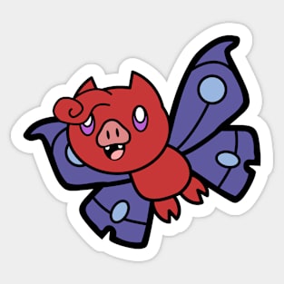 Red MothBat Sticker